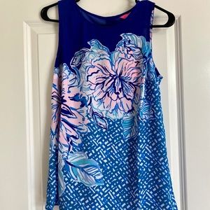 Lilly Pulitzer Iona Top Mr Peacock Blue Plant NWT
